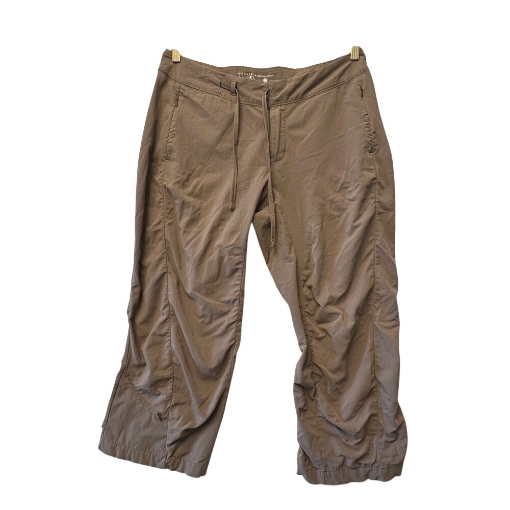 Mountain Hardwear Dynama Capri Pants Womens 10 Taupe Brown Hiking OL2295 Stretch
